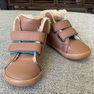 Ten Little furry high top boots toddler brown